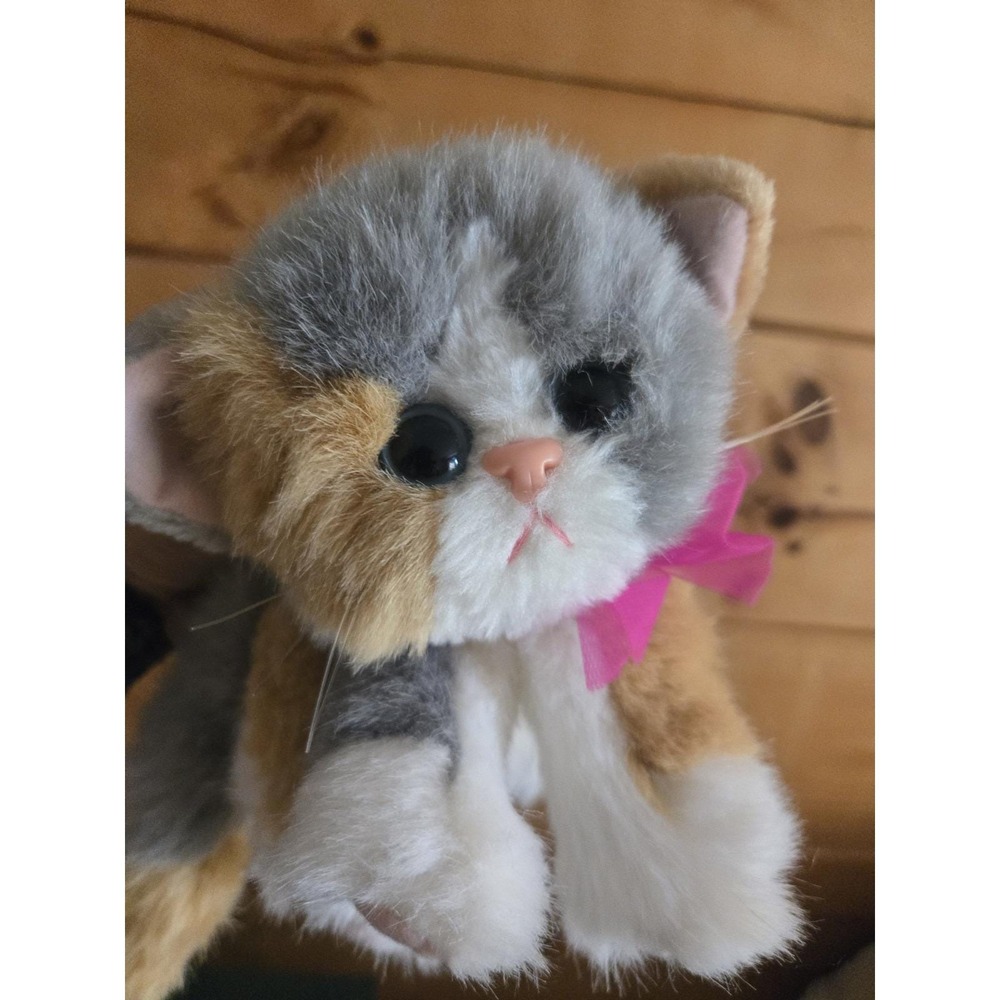 VTG 1992 Tyco Kitty Kitty Kittens Purring Gray Orange Calico With Bow